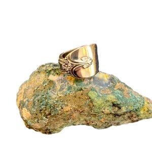 Spoon Ring silver plated size 8